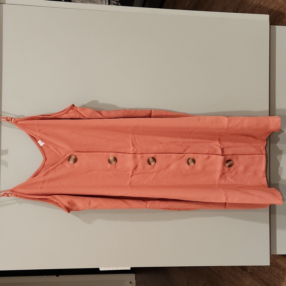 Ash-Rose Button-Up V-Neck Camisole